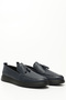 Men's Navy Blue Antique Tasseled Genuine Leather Shoes - 2