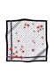100% Twill Silk Crispy Flower Patterned Pomegranate - Cream Colored 90X90 Scarf Planting Shape: Hand Sewing - 4