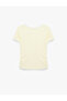 Slim Fit Crew Neck Short Sleeve Layered Lace Detailed T-Shirt - 5