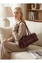 Women's Retro Style Soft Textured Lined Shoulder Bag with Compartments - 2