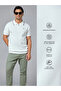 The Snowfall White Cotton Polo with Subtle Zip Comfort Fit - 4