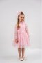 Polka Dot Buckle Bow Detailed Girl's Evening Dress - 2