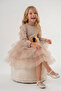 Girls' Evening Dress with Ruffled Lace Sleeves and Flower Detail - 3
