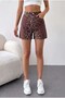 Premium Series Leopard Patterned Jean Shorts - 6