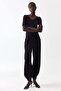 Balloon-leg twill trousers
