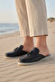 Black Flotter Leather Women's Flat Slippers 05Wt103 - 2