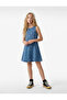 Loose Fit A-Line Sleeveless Crew Neck Denim Dress