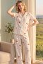 Bürümcük Knitted Short Sleeve Women's Buttoned Pajama Set - 2