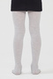 Girl's Light Gray Pretty Rib Pantyhose - 2