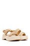 Women's Beige Double Buckle Thick Sole Braided Sandals 26Sfe46516F - 2