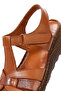 Women's Tan Strappy Thick Sole Leather Comfort Sandals 26Sfd320318 - 7