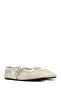 Women's Beige Buckle Mesh Fabric Ballerinas, Summer Shoes 25Sfd18136F - 3