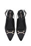 Women's Black Open-Back Buckle Ballerinas 26Pfe400118 - 4
