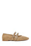 Women's Mink Double Buckle Suede Leather Ballerinas 26Pfd270010