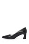Women's Black Thick Short Heeled Genuine Leather Heeled Shoes Stiletto 25Sfd132518 - 4