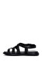 Women's Black Ankle Buckle Leather Sandals 26Sfd360318 - 3