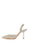 Women's Gold Stone Open-Back Thin Heeled Shoes 26Pfe4934Ts - 4