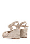 Women's Cream Ankle Buckle Wedge Heeled Suede Leather Espadrille 26Sfd151910 - 6