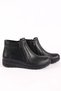 Women's Genuine Leather Double Zipper Orthopedic Comfort Mother Boots Black