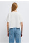 Logo Printed Ecru T-Shirt Crop / Short Cut 1613984-70057 - 5