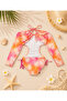Girl's Water-Repellent Patterned Sea & Pool Swimsuit 8-12 Years - 3