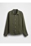 Linen Blend Standard Fit Shirt 887952 Men's Shirt Green - 6