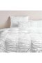 Modern Suites Pleated 3-piece King Comforter Set 240x260cm - White - 2