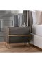Baclone Night Stand With 2 Drawer - Brown & Gold