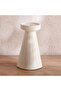 Darvel Stoneware Handpainted Pillar Candle Holder 14.5x11.5x25cm - Beige - 4