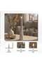 Marbella Led Marbled Conical Taper Candle Dia5.5x25cm - White - 5