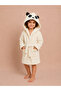 Panda Embroidered Unisex Children's Bathrobe - 100% Cotton Hooded - 2
