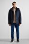 Navy Blue Slim Pocketless Coat - 6