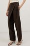 Brown Double-Breasted Pareo Women's Trousers