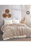 Soft Brown 4 Layer Muslin 100% Pure Cotton Pique - Bedspread - Tv Blanket - 3