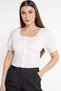 Short Sleeve Solid Color Blouse