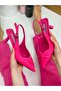 Fuchsia Satin (Bow) Bow Detail Women's Stiletto - 6