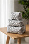 3-Piece Makeup and Cosmetic Bag Set - Gray Starry Quilted Organizer Makeup Bag - 7