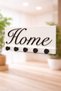 Home Written Wall Keychain |   5-Hook Decorative Key Hanger |   Black & Gold Color Options Available | - 5