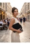 Women's Handmade Black Color Glittery Thread Knitted Scholarship Bag - 2