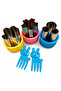 4/6 Compartments Bento Glitter Lunch Box - Blue - 7