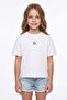 Cherry Embroidered Crew Neck Modal Girls' T-Shirt