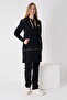 Women's Cotton Long Sleeve Two Thread Tracksuit Set / Navy Blue 5414 - 4