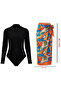 Long Sleeve Zippered Pareo Swimsuit