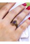 Natural Stone Amethyst Natural Stone Antique Model Women's Adjustable Ring Euy78Amt - 2
