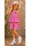 Girl's Colorful, Cherry Embroidered, Gingham Shorts Set, Summer Combination with Gift Hat