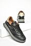 P555405603 Black Genuine Leather Sports Shoes Sneakers - 7