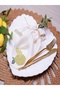 Set of 6 Lemon Stone Embroidered K Linen Napkins – 34X34 cm Invitation Table Napkin Set - 4