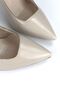 Magnolia Flexible Soft Non-Slip Sole (4 cm) Beige Patent Leather Open Elastic Women's Heeled Shoes - 3
