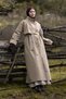 Cotton High Collar Buttoned Trench Coat Beige - 4