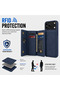 Magnetic Wallet Case for iPhone 17 Pro Max Blue – Leather Flip Cover with Card Holder, RFID Protection & Wireless Charging Support - 4